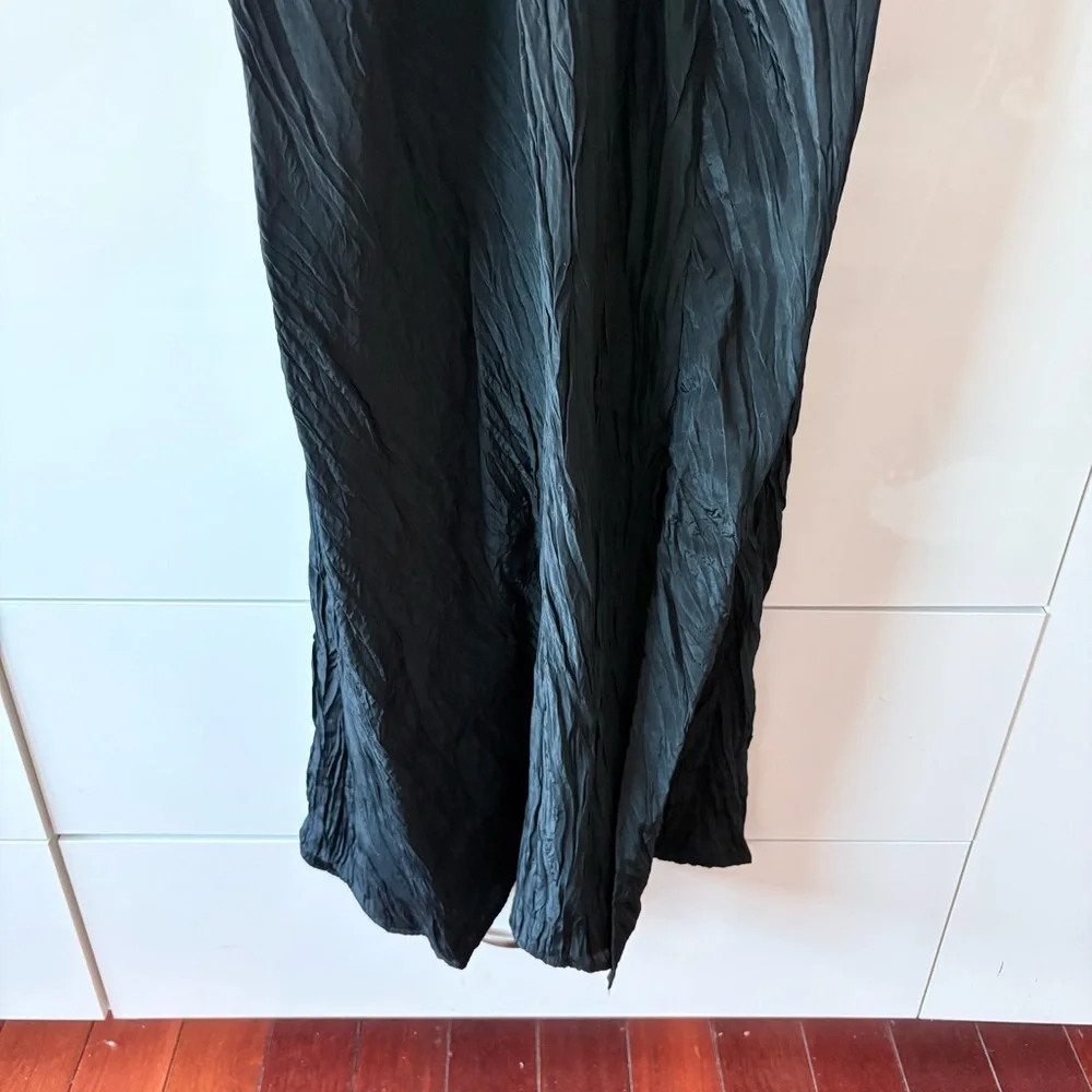 J. Crew Black Palermo Viscose Blend Crinkle Dress - Picture 7 of 13